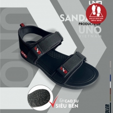 Sandal UNO quai dù đế cao su 2 cỡ nam-nữ màu đen