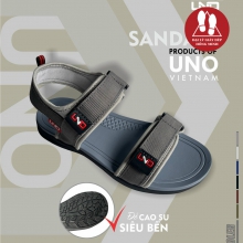 Sandal UNO quai dù đế cao su 2 cỡ nam-nữ màu xám