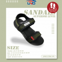 SANDAL UNO 2 QUAI 2 CỠ NỮ-NAM PHA MÀU ĐEN RÊU