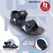 Sandal UNO quai da phối dù đế cao su 2 cớ nam-nữ màu xanh