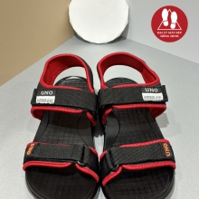 SANDAL UNO 2 QUAI CLASSIC 4 CỠ TRUNG-ĐẠI-NỮ-NAM MÀU ĐEN VIỀN ĐỎ