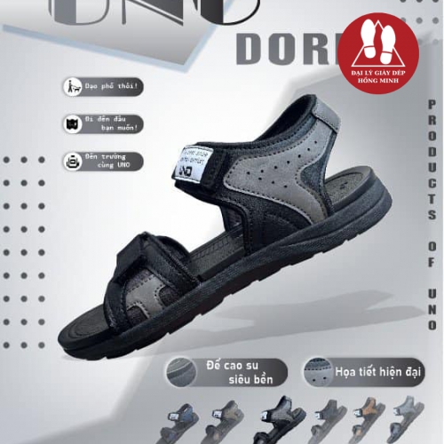 SANDAL UNO DORI 2 CỠ NAM-NỮ MÀU ĐEN,XÁM