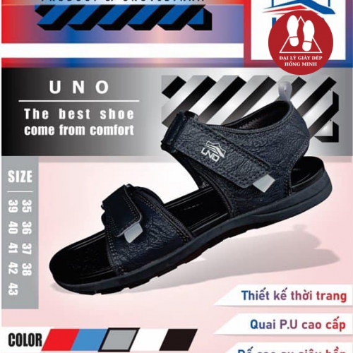 SANDAL UNO NEMO 2 CỠ NAM-NỮ MÀU ĐEN (XÁM, TRẮNG)