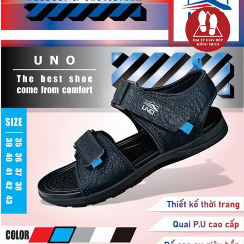 SANDAL UNO NEMO 2 CỠ NAM-NỮ MÀU ĐEN (ĐỎ,XANH)