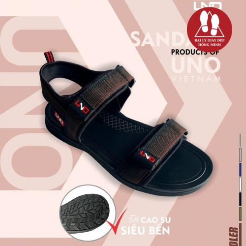 Sandal UNO quai dù đế cao su 2 cỡ nam-nữ màu nâu