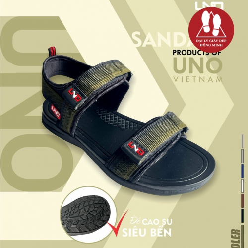Sandal UNO quai dù đế cao su 2 cỡ nam-nữ màu xanh