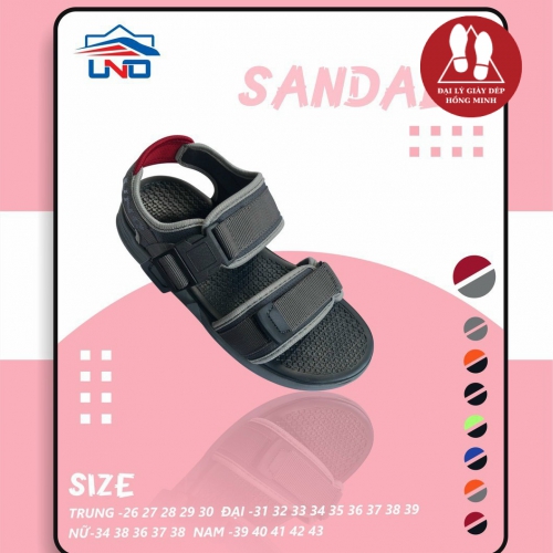 SANDAL UNO 2 QUAI KHOÁ BẤM CỠ NAM MÀU XÁM