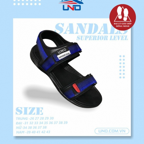 SANDAL UNO 2 QUAI 2 CỠ NỮ-NAM PHA MÀU ĐEN XANH