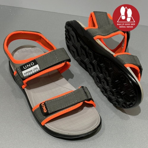 SANDAL UNO 2 QUAI CLASSIC 4 CỠ TRUNG-ĐẠI-NỮ-NAM MÀU XÁM CAM